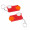 Chiphalter mit 1€-Chip und Lupe, orange, rot
