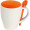 Tasse aus Porzellan mit Löffel, 250ml ARMANDO, orange