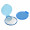 Taschenspiegel, rund, blau-transparent