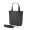 SKYLAR. 2-in-1-Regenschirm mit Einkaufstasche inklusive. Dieser ist aus recyceltem Polyester, schwarz