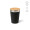"Don Travel Cup" Reisebecher aus recyceltem Edelstahl, 400 ml mit Bambusdeckel, doppelwandig, schwarz