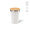 "Don Travel Cup" Reisebecher aus recyceltem Edelstahl, 400 ml mit Bambusdeckel, doppelwandig, weiß