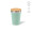"Don Travel Cup" Reisebecher aus recyceltem Edelstahl, 400 ml mit Bambusdeckel, doppelwandig, pastelgrün