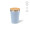 "Don Travel Cup" Reisebecher aus recyceltem Edelstahl, 400 ml mit Bambusdeckel, doppelwandig, mattblau