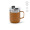 "Shinano Mug" Tasse aus recyceltem Edelstahl, 440 ml mit drehbarem Deckel, doppelwandig, kamel