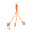 USB-Ladekabel mit Schlüsselanhänger Rafob, orange