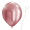 Luftballon „Chrome“, Größe L (ø ca. 33 cm) in glänzendes pink mit Ballonhalte-Drahtstab