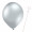 Luftballon „Metallic“, Größe L (ø ca. 33 cm) in silber mit Ballonhalte-Drahtstab