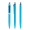 prodir QS01 Soft Touch PRT Push Kugelschreiber, cyan, silber glänzend, Schreibfarbe: blau